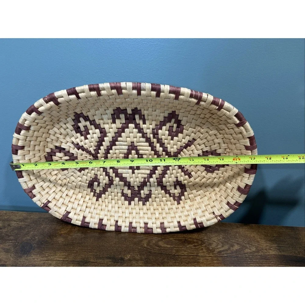 Set Of Woven Baskets Oval And Star Granny Core Boho Decor - Picture 6 of 7